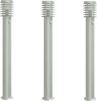 Produktbild von vidaXL Wegeleuchten mit Bewegungsmelder 3 Stk. Silbern 110cm Edelstahl