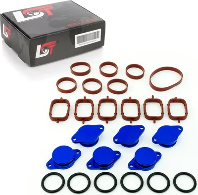 Produktbild von Drallklappen Set 6x 32mm blau O-Ring Dichtung für BMW X3 X5 X6 3er 5er 6er 7er