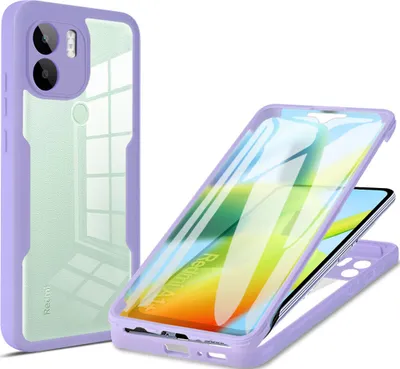 Produktbild von Redmi A1+ Schutzhülle, Eingebautem Displayschutz 360 Grad Komplettschutz Handyhülle für Xiaomi Redmi A1+/ A1 Plus Lila