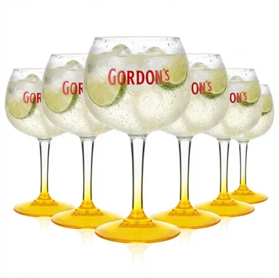 Produktbild von 6x Gordons Gin Glas Gläser Ballonglas 0,45l Gingläser Gelb