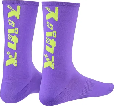 Produktbild von Supacaz Unisex Socken Supasox Katakana , Lila Gelb, 43-47