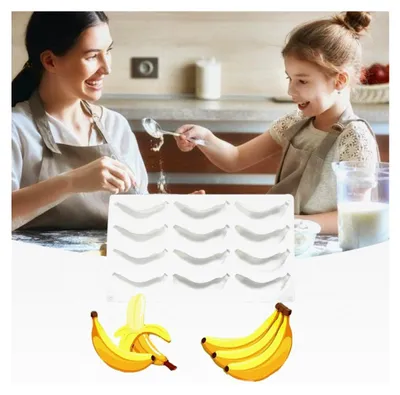 Produktbild von Mousse-Kuchenformen aus lebensmittelechtem Silikon, Bananen-Design, Antihaft-Kuchenform, hochtemperaturbeständig, Küchenbackzubehör