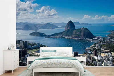 Produktbild von MuchoWow® Fototapete für Wohnzimmer oder Schlafzimmer Wandtapete Vinyl Motivtapete Brasilien - Rio de Janeiro - Meer - 390x260 cm - Papiertapete