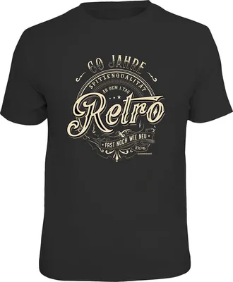 Produktbild von Retro T-Shirt 60 Jahre Jubiläum, 100% Baumwolle, Uni, Größe XXL