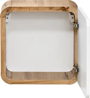 Image de Armoire De Salle De Bain Supérieure 35X35 Cm Chêne Craft Blanc Brillant 1 Porte