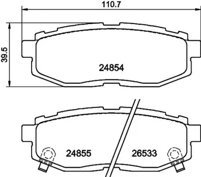 Produktbild von HELLA Bremsbeläge Satz Hinten Bremsklötze für SUBARU FORESTER (SJ) 8DB 355 014-341