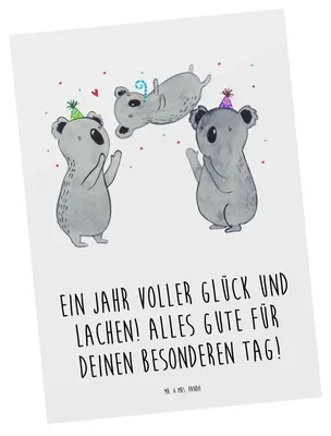 Produktbild von Mr. & Mrs. Panda Grußkarte 2014 Geburtstag - Weiß - Geschenk, Kunstkarten, Lachen, Ansichtskarten, Geburtstagskind, Ansichtskarte, Alles Gute, Postkarte, Glückwunsch