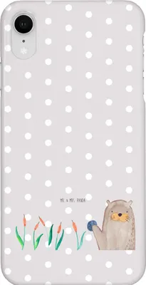 Produktbild von Mr. & Mrs. Panda Iphone XR Handyhülle Otter Stein - Grau Pastell - Geschenk, Grüßen, Seeotter See, Neugierig, Premium Kunststoff, Handy Case, Pflanzen