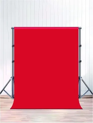 Produktbild von Famanu Fotohintergrund Stoff mit Green Screen Funktion - 300x200 cm, Rote Farbe, Kratzfester, Studio geeignet