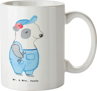 Produktbild von Mr. & Mrs. Panda Kaffeetasse Mechatronikerin für Kältetechnik Herz - Weiß - Geschenk, Werkstatt, Becher, Kaffeepott, Tasse, Kaffeebecher, Gesellenprüfung, Henkelbecher