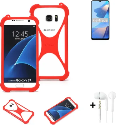 Produktbild von Handy-hülle + Kopfhörer kompatibel mit Oppo A16K Schutz-hülle Bumper Silikon Schutz Hülle Cover Case Silikoncase Silikonbumper TPU Softcase