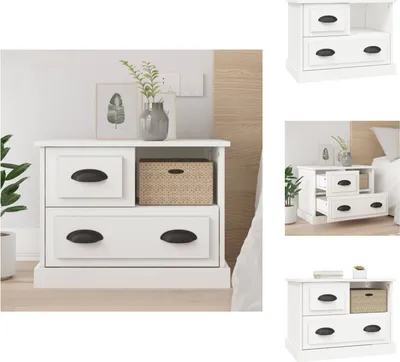 Productafbeelding van vidaXL Nachtkastje wit, 60x39x45 cm - Nachtkastjes