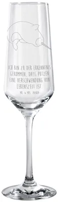 Produktbild von Mr. & Mrs. Panda Glas Narwal - Transparent - Geschenk, Champagnerglas, Kinderzimmer, Sektflöte, Urlaub, Proseccoglas, Wal, Sektglas, Hausfrau, Putzen, Aufräumen
