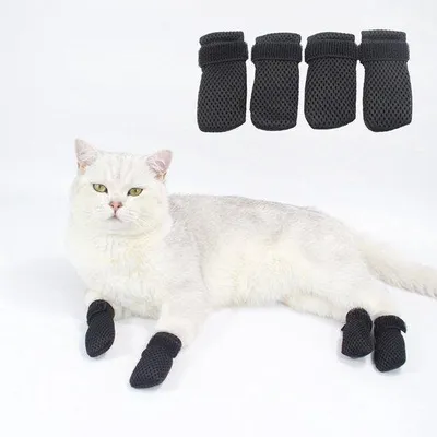 Image de Chaussures antidérapantes pour chiens et chats, petite taille, noires