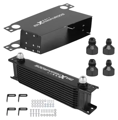 Obrázok produktu pre Univerzálna sada hliníkového chladiča oleja s 10 radmi, kompletná s adaptérmi AN-10, AN-8 a AN-6