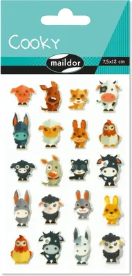 Produktbild von Maildor 10x Sticker Cooky, 1 Bogen 7,5x12cm, Bauernhof - Mehrfarbig CY022O