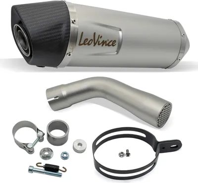 Immagine prodotto di Silenziatore LeoVince LV ONE EVO omologato, in acciaio inossidabile, con terminale in carbonio, compatibile con Suzuki SV 650 a.d. 2016 - 2024 E4 / E5 / SV 650 X a.d. 2018 - 2023 E4 / E5