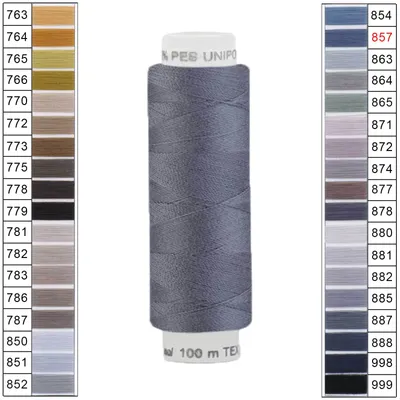 Produktbild von Nähgarn 100m Unipoly 120 Tex14x2 Polyester Nähfaden Nähmaschinengarn Farben 6v6 , Farbe:857