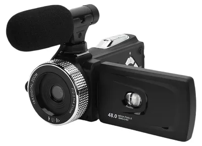 Produktbild von Videokamera, Camcorder, 4K HD, 48 MP, F2.0, Objektiv mit großer Blende, drehbarer Bildschirm mit mehreren Blickwinkeln, 3-W-TIR-Ausleuchtlampe, tragbarer Digitalkamera-Recorder