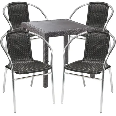 Image de Garniture de siège Garniture de bistrot 5 pièces aluminium - plastique