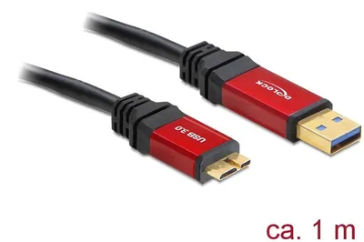 Produktbild von Delock Premium - USB-Kabel - USB Typ A (M) zu Micro-USB Typ B (M) - USB 3.0 - 1 m - Schwarz