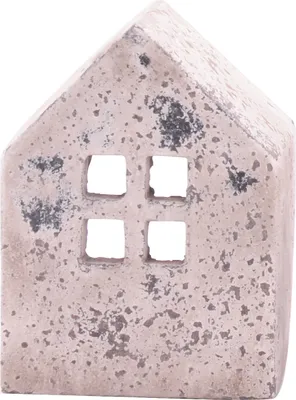 Produktbild von Windlicht Haus Antik Optik Zement creme 19,5 cm