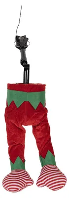 Image de Clayre & Eef Figurine de décoration de Noël Elfe 15x10x39 cm / 3xAA rouge Plastique