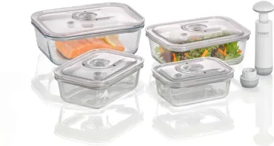 Produktbild von Caso Vakuum-Frischebehälter 4er Set - Für platzsparende Aufbewahrung (1er Pack)