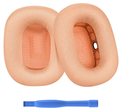 Zdjęcie produktu dla Wymienne nauszniki do słuchawek AirPods Max - pianka z pamięcią kształtu, tkanina siatkowa - Pomarańczowy