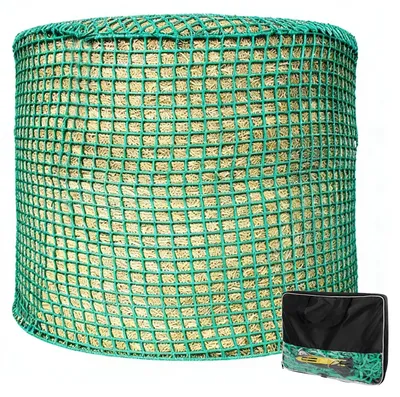 Image de Filet à foin pour cheval - Pour balles rondes - Diamètre 150 cm - Hauteur 150 cm - Maille 4,5 cm