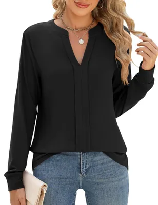 Image de Blouse à col en V et manches longues pour femmes