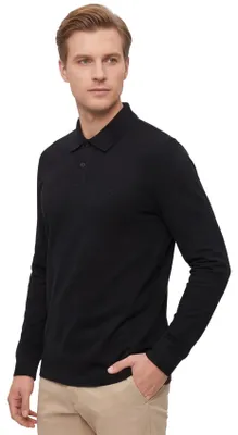 Produktbild von Boss orange poloshirt langarm schwarz Baumwolle