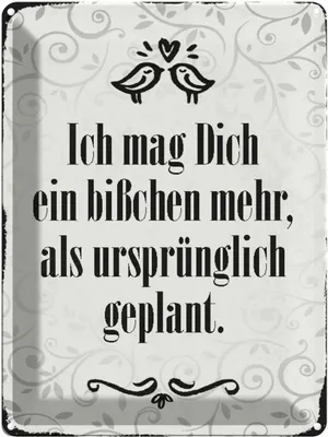 Produktbild von vianmo Blechschild 40x30 cm ich mag dich ein bißchen mehr Spruch Zitat