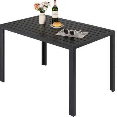 Produktbild von Gartentisch - Terrassentisch - Balkontisch - Aluminium-Gartenmöbel - Wetterbeständige Tischplatte aus WPC