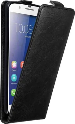 Produktbild von Cadorabo Hülle für Honor 6 PLUS Schutz Hülle in Schwarz Flip Etui Handyhülle Case Cover