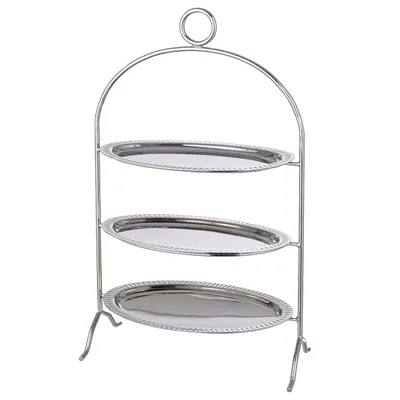 Zdjęcie produktu dla Gilde Etagere, "Nova", Edelstahl, silberfarben, VE 1, L. 15 cm, B. 26 cm, H. 43 cm 53254