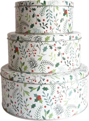 Produktbild von Gebäckdose khevga Keksdose Weihnachtsdosen-Set (weiß/bunt)
