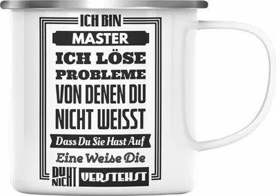 Produktbild von Trendation - Master Prüfung Emaille Tasse bestanden Geschenk Abschluss Masterarbeit Exam Prüfung (Silber)