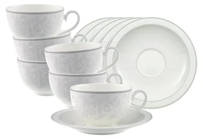 Produktbild von Villeroy & Boch Gray Pearl Cappuccinotasse mit Untertasse 310 ml 6er Set