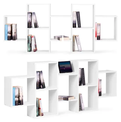 Productafbeelding van Modern plankenwand met 8 planken, wit