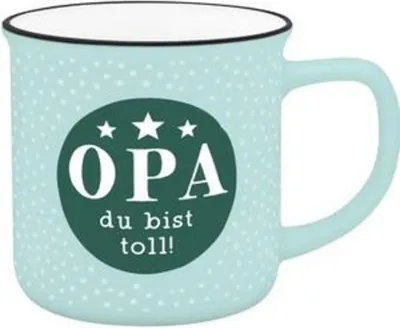 Produktbild von Becher in Emailloptik "Opa du bist toll!"