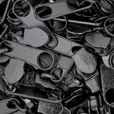 100 Reißverschluss Zipper Schieber für Endlosreißverschluss, 5mm, schwarz