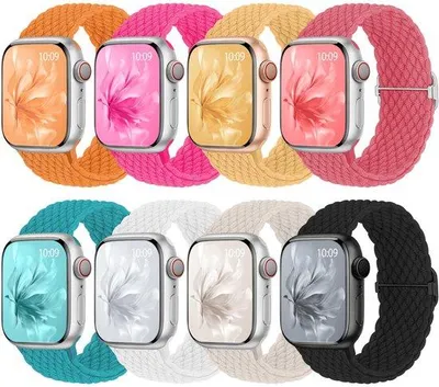 Productafbeelding van Gevlochten horlogebandjes 38-46 mm - Elastisch nylon - Comfortabel en stijlvol - Voor Apple Watch