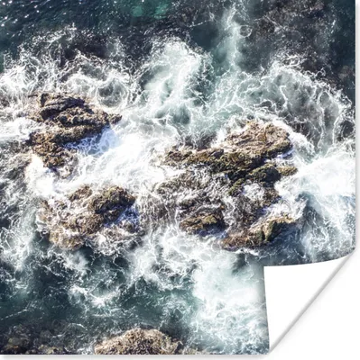 Produktbild von MuchoWow® Poster Meer - Steine - Wasser 50x50 cm - Wohnzimmerdekoration