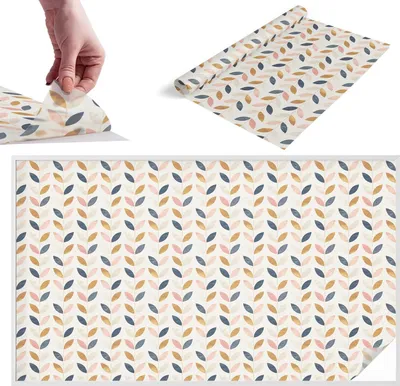 Obrázek produktu pro Vitrážová fólie na okna - 116x200 cm - Vitrážová fólie na okna, dekorativní a neprůhledná - Samolepicí dekorativní skleněná fólie s vitrážovým vzorem - UV ochrana, snadná instalace, dekorace oken - Listový vzor