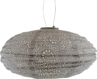 Produktbild von LUMIZ Lampion Solarlampe Oval 40 Paisley Taupe hellgrau Ø 40 cm - Tyvek®