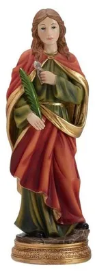 Heilige Apollonia Figur, handbemalt, Harz, 20 cm