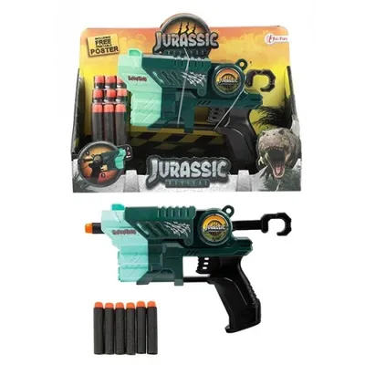 Produktbild von Toi-Toys 32850A - WORLD OF DINOSAURS - Dino-Pistole mit 9 Schaumstoffpfeilen Spielzeugpistole Dinosaurier