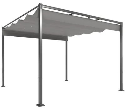 Image de Pergola extérieure, toit rétractable, protection UV, gris foncé