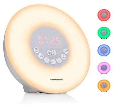 Image de Grundig Réveil lumineux avec radio FM - Réveil avec sons naturels et simulation d'ouverture de la bouche - Fonction snooze et minuterie